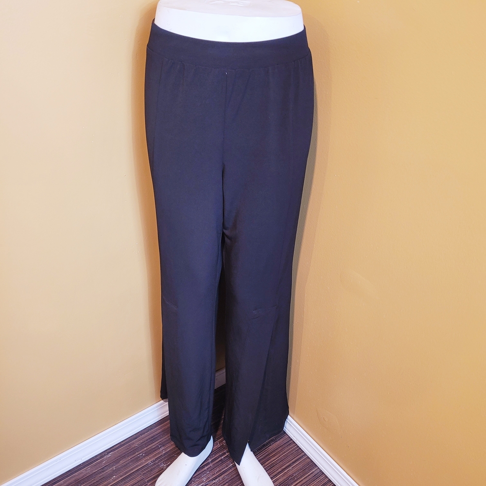 Susan Graver Women's Black Wide Leg Pants